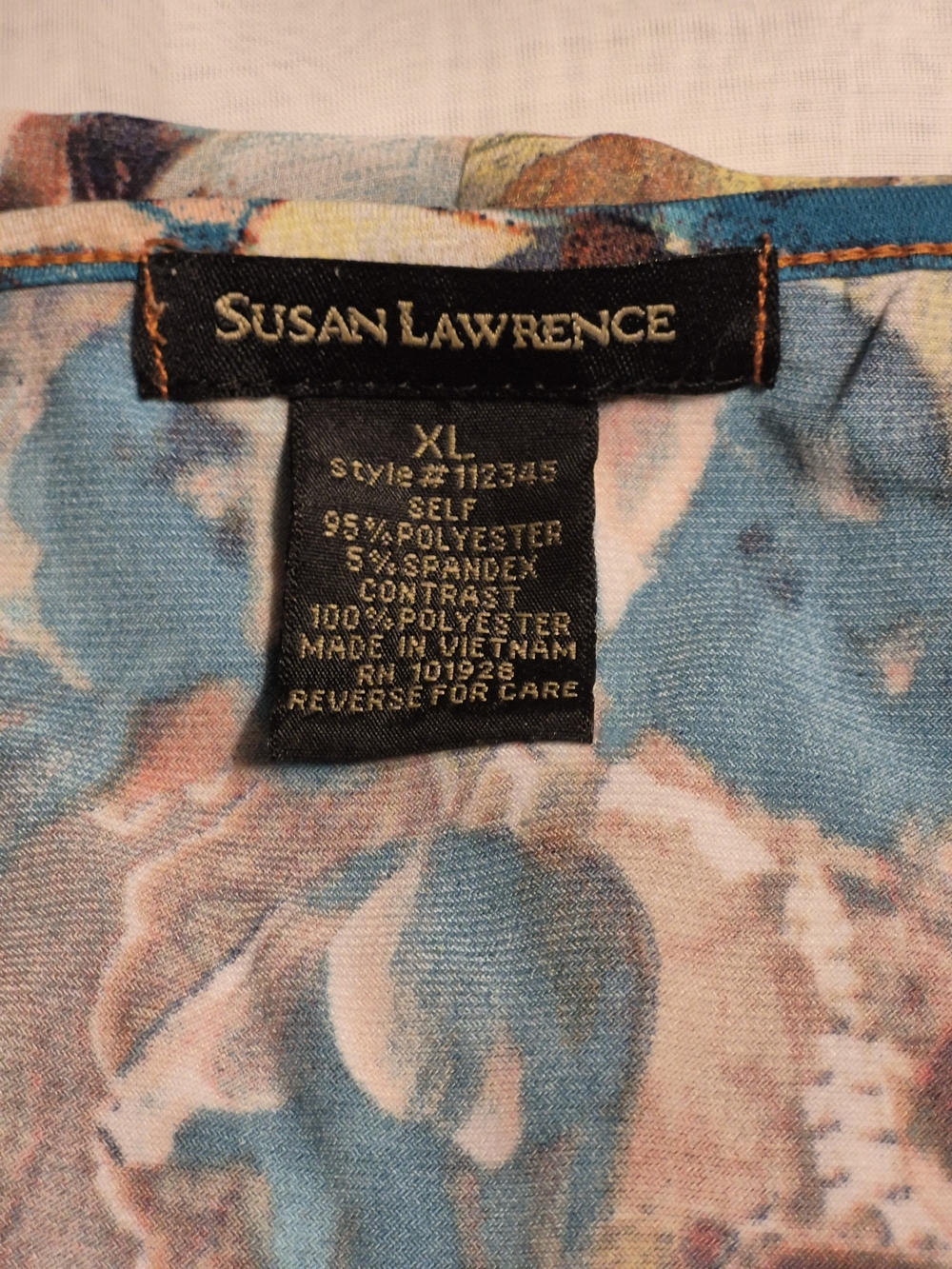 Susan Lawrence Size XL Floral Multi-Color Lightweight Women’s Top - Picture 2 of 8